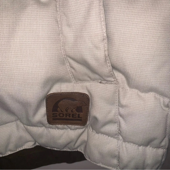 Sorel Cream Brown Winter Hooded Jacket Down Filled S - Picture 8 of 13